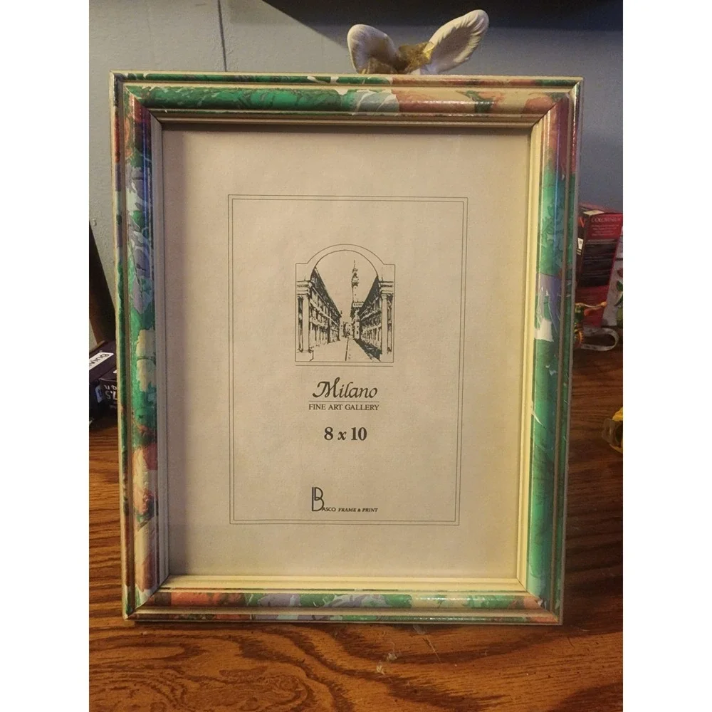 Vintage Fetco Milano Floral Marbled 8×10 Photo Frame, HTF 1980s